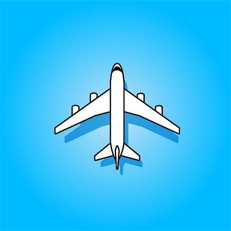 simsearch:400-09116929,k - White vector plane flying over blue sky. Abstract travel design Stockbilder - Microstock & Abonnement, Bildnummer: 400-08619059