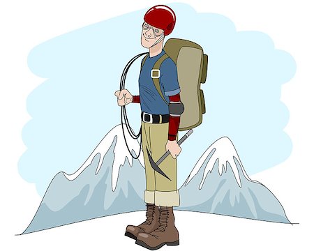 simsearch:400-08506088,k - Vector illustration of a young climber with rope Fotografie stock - Microstock e Abbonamento, Codice: 400-08619078