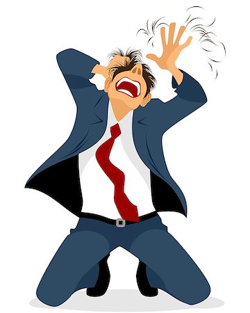 stress cartoon - Vector illustration of a businessman tearing hair Stock Photo - Budget Royalty-Free & Subscription, Code: 400-08619089