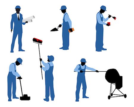simsearch:400-07975467,k - Vector illustration of a six different workers Stock Photo - Budget Royalty-Free & Subscription, Code: 400-08619100