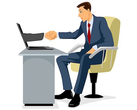 Vector illustration of a businessman shaking hand Stock Photo - Budget Royalty-Free & Subscription, Code: 400-08619163