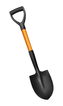 simsearch:400-05717990,k - Photorealistic fiberglass shovel with handle on white background Foto de stock - Super Valor sin royalties y Suscripción, Código: 400-08619210