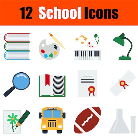 simsearch:400-09098178,k - Flat design education icon set in ui colors. Vector illustration. Stock Photo - Budget Royalty-Free & Subscription, Code: 400-08619253