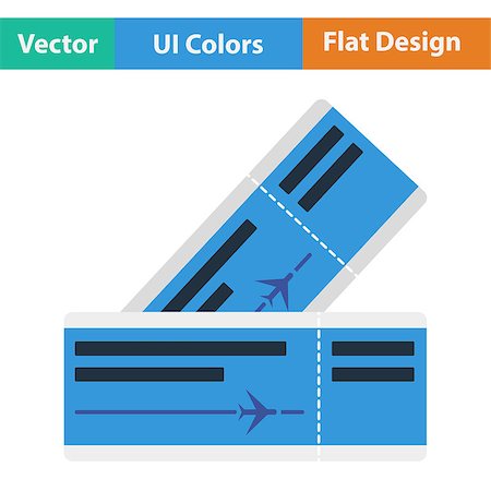 simsearch:400-05102753,k - Flat design icon of two airplane tickets in ui colors. Vector illustration. Stock Photo - Budget Royalty-Free & Subscription, Code: 400-08619274