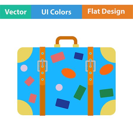 simsearch:400-04411836,k - Flat design icon of suitcase  in ui colors. Vector illustration. Stockbilder - Microstock & Abonnement, Bildnummer: 400-08619279