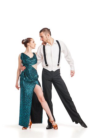 Beautiful two professional artists dancing over white background Stock Photo - Budget Royalty-Free & Subscription, Code: 400-08619297