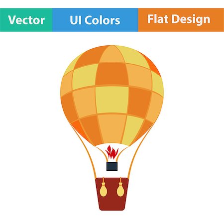 simsearch:400-09090841,k - Flat design icon of hot air balloon in ui colors. Vector illustration. Stock Photo - Budget Royalty-Free & Subscription, Code: 400-08619290