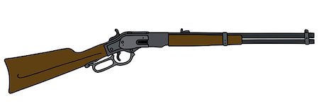 simsearch:400-08157148,k - Hand drawing of a classic Wild West rifle Stock Photo - Budget Royalty-Free & Subscription, Code: 400-08619508