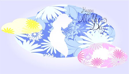 simsearch:400-08779771,k - Silhouette of expectant mother in a cloud of flowers. EPS10 vector illustration Stock Photo - Budget Royalty-Free & Subscription, Code: 400-08619764