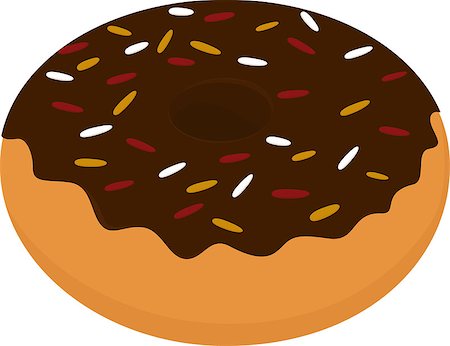 simsearch:400-08619836,k - Chocolate glazed donut icon, sweet snack isolated on white Photographie de stock - Aubaine LD & Abonnement, Code: 400-08619836
