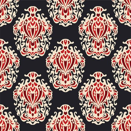 Luxury eamless damask floral vector pattern for fabric Stockbilder - Microstock & Abonnement, Bildnummer: 400-08619908