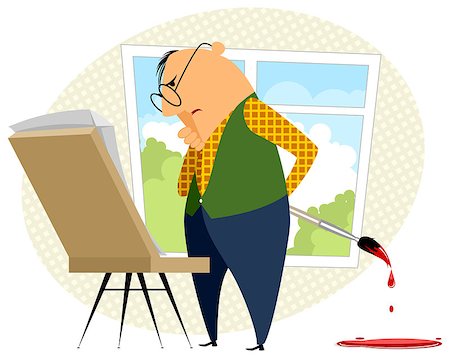 Artist stands in front of his easel Stock Photo - Budget Royalty-Free & Subscription, Code: 400-08611728