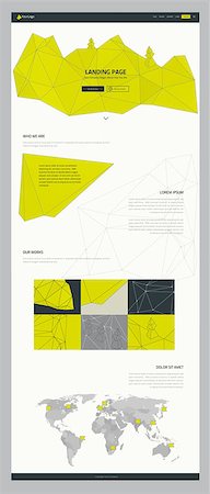 simsearch:400-08645953,k - Responsive landing page or one page website template in flat design with trendy low poly art abstract header background Stock Photo - Budget Royalty-Free & Subscription, Code: 400-08611749