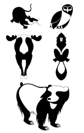 simsearch:400-09049135,k - Decor animal illustration collection for design Stockbilder - Microstock & Abonnement, Bildnummer: 400-08611773