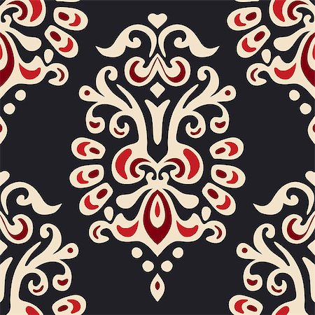Abstract seamless damask floral vector pattern for fabric Stockbilder - Microstock & Abonnement, Bildnummer: 400-08611846