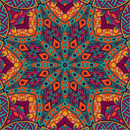 simsearch:400-08616384,k - Abstract Tribal vintage colorful ethnic seamless pattern ornamental Stockbilder - Microstock & Abonnement, Bildnummer: 400-08611849