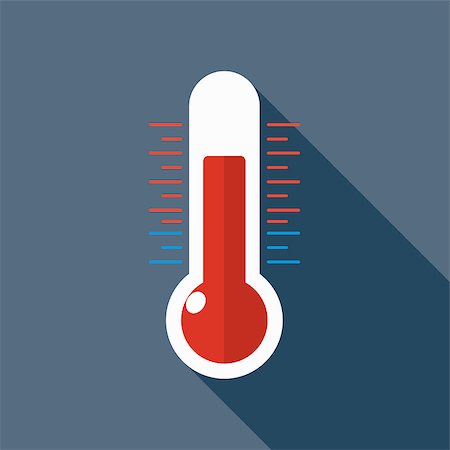 freezing thermometer - Vector icon thermometer with measuring scales. Vector flat design. Stock Photo - Budget Royalty-Free & Subscription, Code: 400-08611865