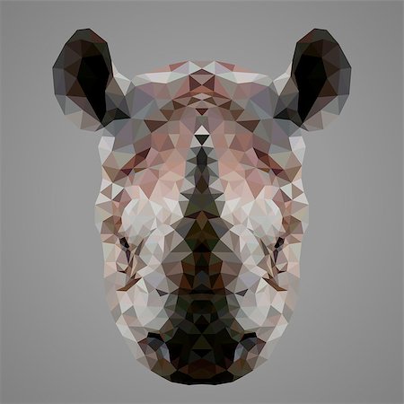 simsearch:400-04455503,k - Rhinoceros portrait. Low poly design. Abstract polygonal illustration. Stock Photo - Budget Royalty-Free & Subscription, Code: 400-08611863