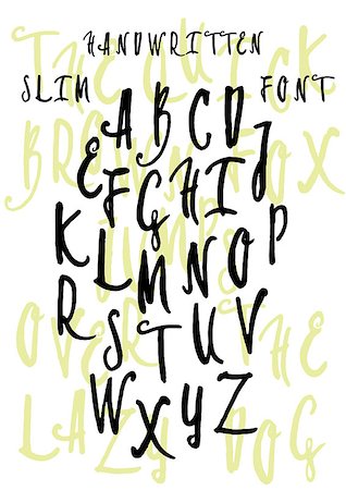 simsearch:400-08980863,k - Handwritten decorative font, vector script calligraphy. Hand drawn brushed capital letters, doodle alphabet Photographie de stock - Aubaine LD & Abonnement, Code: 400-08611956