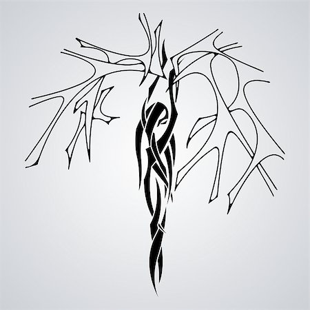 drawing girls body - Vector silhouette wood nymphs. Girl tree. Branches and hair. Foto de stock - Super Valor sin royalties y Suscripción, Código: 400-08611950