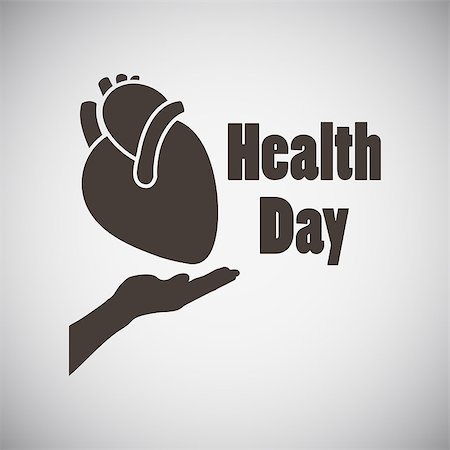 simsearch:400-08341383,k - Health day emblem with heart in open palm on grey background. Vector illustration. Stock Photo - Budget Royalty-Free & Subscription, Code: 400-08612159