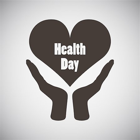 simsearch:400-08341383,k - Health day emblem with two hand holding heart on grey background. Vector illustration. Stock Photo - Budget Royalty-Free & Subscription, Code: 400-08612160