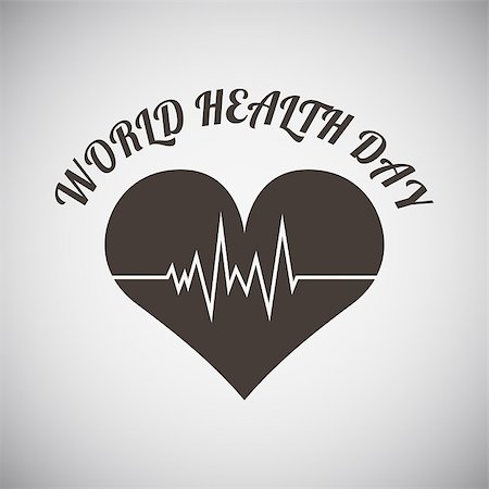 simsearch:400-08341383,k - Health day emblem with cardiogram and heart on grey background. Vector illustration. Stock Photo - Budget Royalty-Free & Subscription, Code: 400-08612162