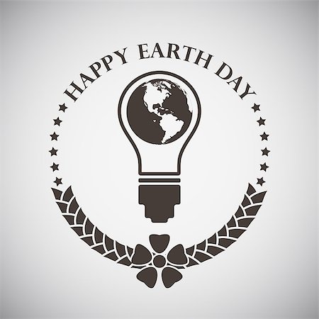 simsearch:400-08412015,k - Earth day emblem with planet inside electric bulb. Vector illustration. Foto de stock - Super Valor sin royalties y Suscripción, Código: 400-08612257