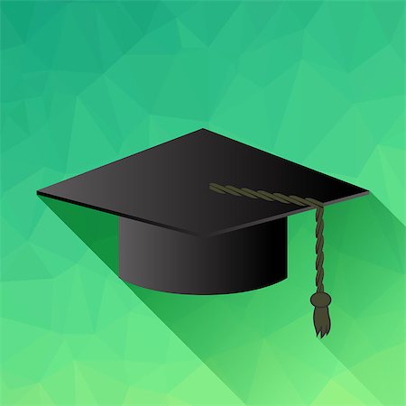 simsearch:400-07478559,k - Dark Academic Cap Isolated on Green Background Foto de stock - Super Valor sin royalties y Suscripción, Código: 400-08612363