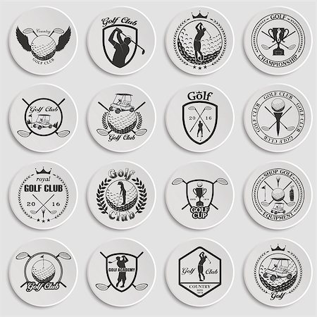Set of vintage golf labels, badges and emblems Stock Photo - Budget Royalty-Free & Subscription, Code: 400-08612501