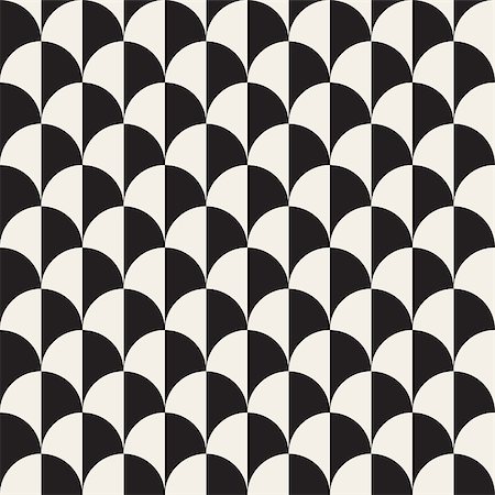 simsearch:400-04781499,k - Vector Seamless Black And White Overlapping Semi Circle Pattern Abstract Background Photographie de stock - Aubaine LD & Abonnement, Code: 400-08612533