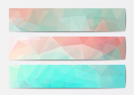 polygonal - Vector abstract polygonal triangle banner templates in blue and pink Stock Photo - Budget Royalty-Free & Subscription, Code: 400-08612671