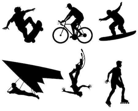 Vector illustration of a six teenagers silhouette Stock Photo - Budget Royalty-Free & Subscription, Code: 400-08612867