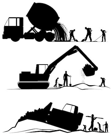 Vector illustration of a three construction scenes Stock Photo - Budget Royalty-Free & Subscription, Code: 400-08612860