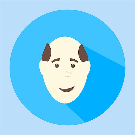 simsearch:400-07954648,k - Color vector balding smiles flat icon man face emotion. People vector sign. Emoticon Emoji. Flat design Stock Photo - Budget Royalty-Free & Subscription, Code: 400-08612932