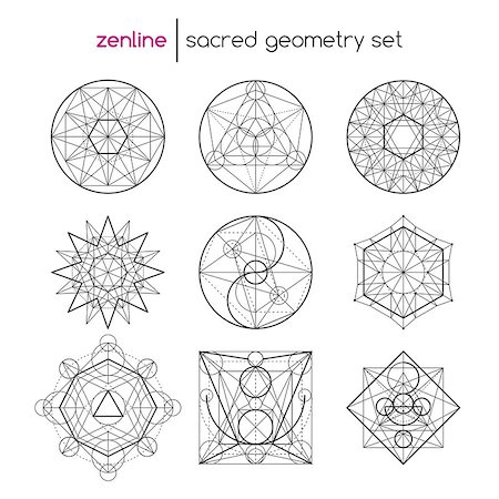 Abstract vector sacred geometrical figures, spiritual geometry symbols Stock Photo - Budget Royalty-Free & Subscription, Code: 400-08612950