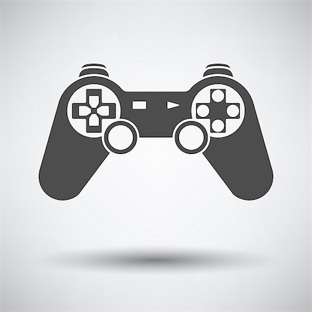 simsearch:400-08936098,k - Gamepad  icon on gray background with round shadow. Vector illustration. Foto de stock - Super Valor sin royalties y Suscripción, Código: 400-08612970