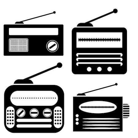 Set of Radio Icons Isolated on White Background Stock Photo - Budget Royalty-Free & Subscription, Code: 400-08613095