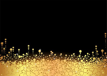 snow border - Golden Snow over Black Background - Abstract Illustration, Vector Stock Photo - Budget Royalty-Free & Subscription, Code: 400-08613153