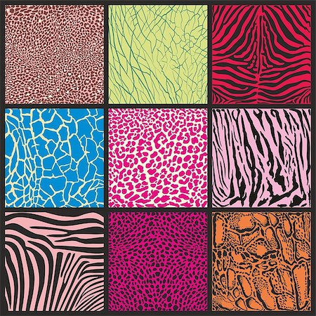 Illustration abstract set texture skins of wild animals living in Africa Foto de stock - Super Valor sin royalties y Suscripción, Código: 400-08613266