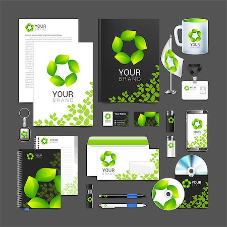 Corporate identity design vector Sign symbol leaves. Stock Photo - Budget Royalty-Free & Subscription, Code: 400-08613435
