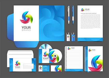 corporate identity template with round elements company style brandbook. Stockbilder - Microstock & Abonnement, Bildnummer: 400-08613446