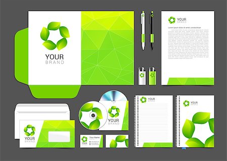 Corporate identity design vector Sign symbol leaves. Stock Photo - Budget Royalty-Free & Subscription, Code: 400-08613440