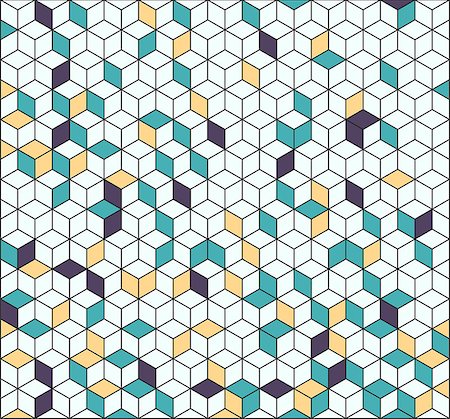 Vector abstract isometric cubes pattern in blue, grey and yellow Stock Photo - Budget Royalty-Free & Subscription, Code: 400-08613489