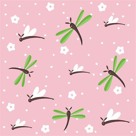 simsearch:400-09133678,k - dragonfly seamless floral pattern Stock Photo - Budget Royalty-Free & Subscription, Code: 400-08613868