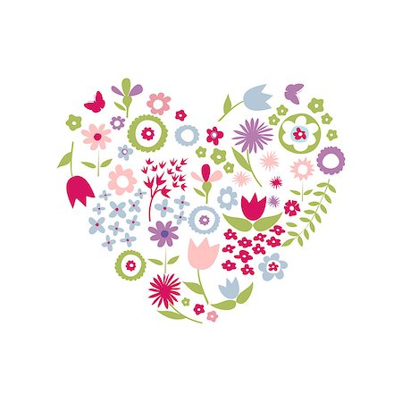 Heart of flowers for Mother's Day Fotografie stock - Microstock e Abbonamento, Codice: 400-08613902