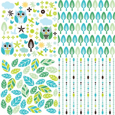 paintings on forest animals - Forest seamless pattern Stock Photo - Budget Royalty-Free & Subscription, Code: 400-08613926