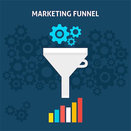 simsearch:400-08043753,k - Marketing Funnel Flat Style Concept. Vector Illustration of Data Filter. Big Data Analysis. Fotografie stock - Microstock e Abbonamento, Codice: 400-08624099