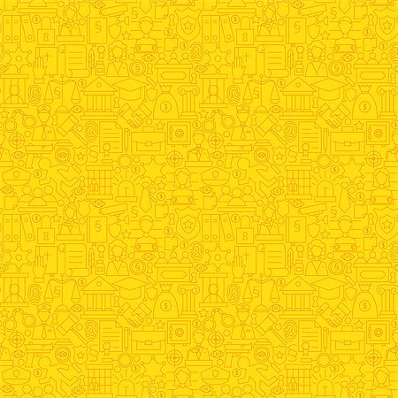 simsearch:400-08624071,k - Thin Line Yellow Lawyer Justice and Crime Seamless Pattern. Vector Website Design and Seamless Background in Trendy Modern Outline Style. Law and Attorney. Stock Photo - Budget Royalty-Free & Subscription, Code: 400-08624119