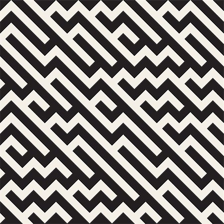 Vector Seamless Black And White Jumble ZigZag Lines Diagonal Geometric Pattern Abstract Background Stock Photo - Budget Royalty-Free & Subscription, Code: 400-08624217